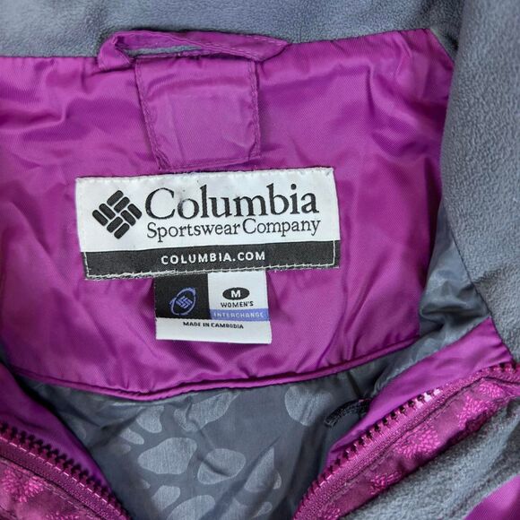 Columbia Womens Jacket Womens M Purple Hooded Interchange Outdoor - Picture 3 of 5